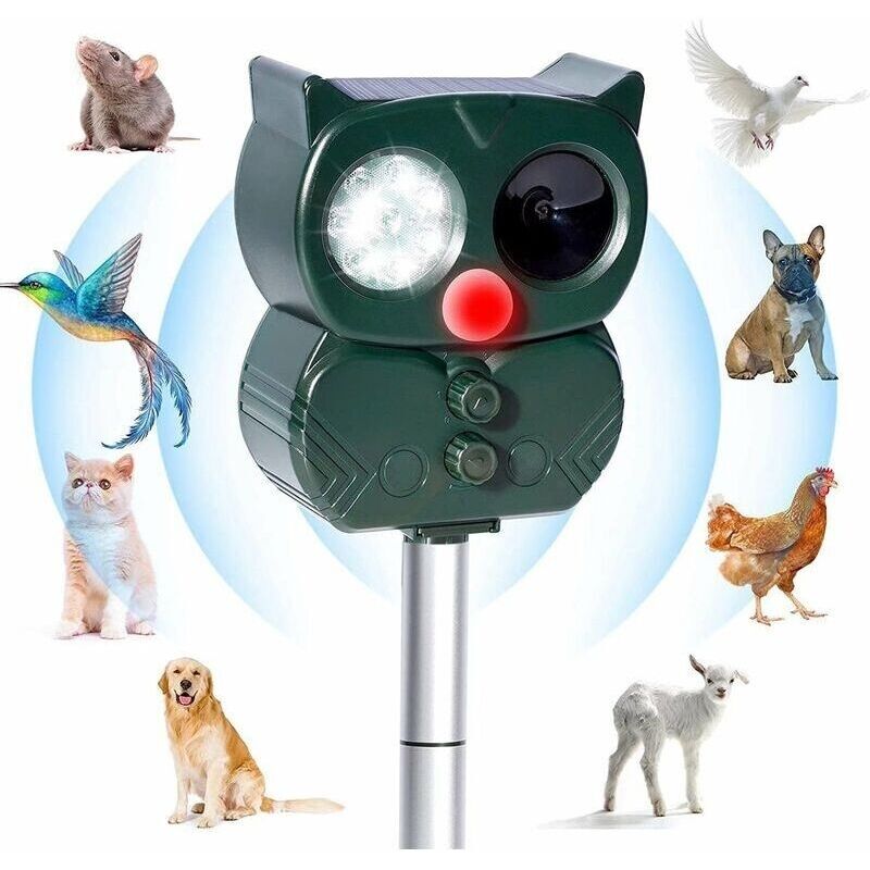 Abstoßender Ultrason-sonnenschutz Für Den Außenbereich, Abstoßender Animationsfrequenzbereich, Einstellbar, Abstoßbar Auf Ultrason Sonor, Undurchlässig, Für Hunde, Fuchs, Eichhörnchen, Haustiere, Für
