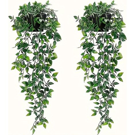 2 Künstliche Pflanzen – Mandevilla, Ideal Für Die Dekoration Des Badezimmers Und Des Salons.
