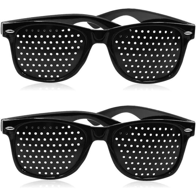 Lot de 2 lunettes à sténopé pour améliorer la vue Lunettes de vue noires unisexes pour l'amélioration de la vue (achat à prix coûtant)