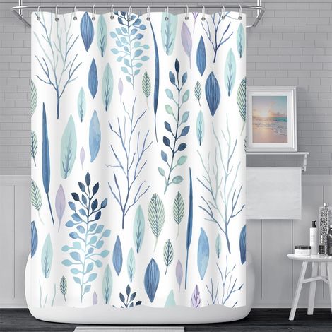 Rideau De Douche À Motives Floraux, À Feuilles Et À Plantes Tropicales, 120 X 180 Cm