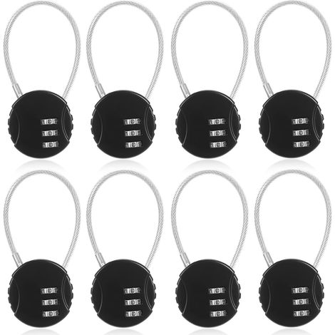 Lot Von 8 Kombinierten Ketten, Kleine Kabel-in-kombination-ketten, 3 Stück Für Gepäck, Ablagefach Für Außenkoffer (schwarz)