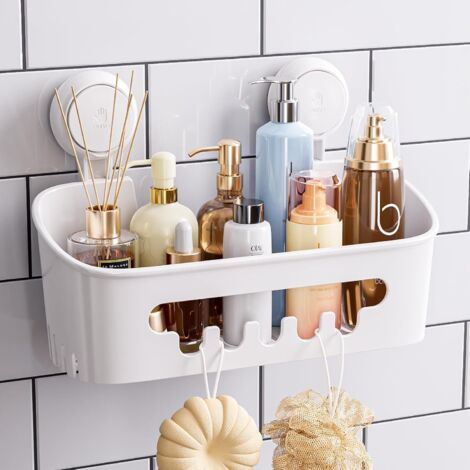 1 Stück Stabiler Duschkorb Mit Saugnapf, Abnehmbarer Aufbewahrungskorb Ohne Bohren Für Shampoo Und Toilettenartikel, Organizer Für Küche, Badezimmer, Schlafzimmer