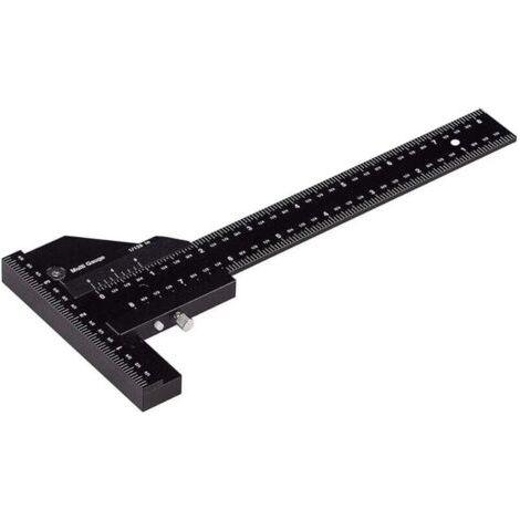 Zimmermannslineal, Multifunktionales Holzbearbeitungs-anreißlineal, T-förmiges Aluminiumlineal, Anreißwerkzeug, Messung 0–280 Mm, Messgenauigkeit Bis Zu 0,02 Mm