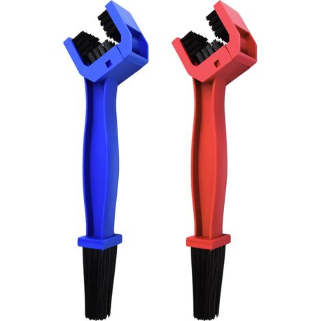 Nettoyeur De Chaîne De Moto, Brosses De Nettoyage (2 Stücke, Farben, Blau Und Rot)