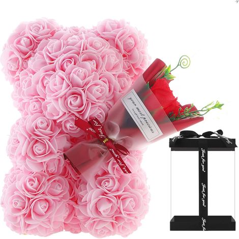 Unsere Plüschrose Mit Rosenstrauß, Jubiläumsgeschenk Oder Mutterfest Für Eine Kleine Freundin, Ehefrau, Mutter Oder Tochter (rose)