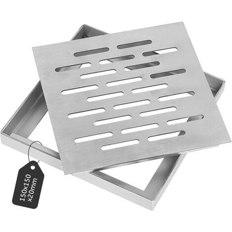 Ableitungsgitter Für Eau De Pluie, Abwasserkanal Aus Rostfreiem Stahl Mit Rahmen, Abflussgitter Für Eau De Pluie, 150×150×20 Mm