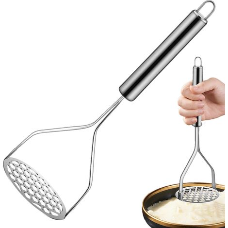 Kartoffelstampfer Aus Edelstahl, Professioneller Manueller Kartoffelstampfer Mit Rutschfestem Griff, Kartoffelstampfer Für Obst, Gemüse, Lebensmittel