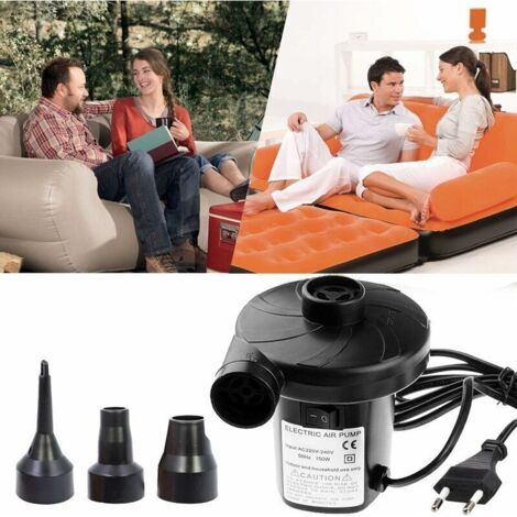 Elektrischer Tragbarer Gonfleur/dégonfleur 150 W Mit 3 Anschlüssen Für Matelas, Camping, Lichter, Batterien Und Brenner.