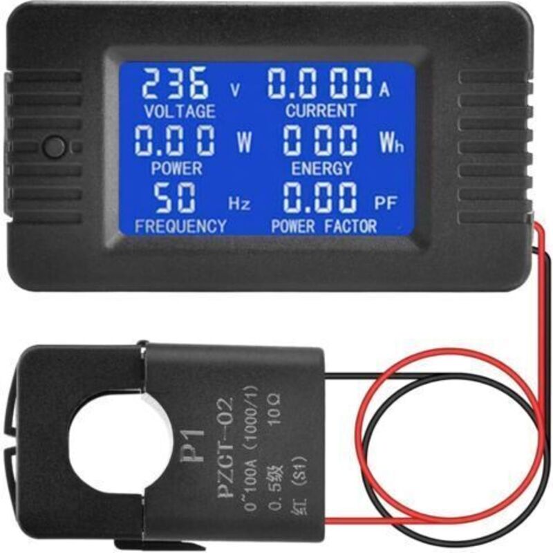 Lcd Ampèremeter Numérique Voltmeter Ac 80-260v 100a, Compteur De Puissance 6-en-1 Panneau De Compteur D'Électricité Domestic, Ouvert Compteur D'Énergie Ct Compteur De Puissance