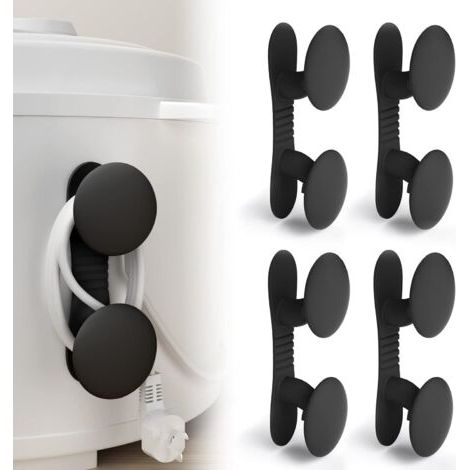 4 Stück Kabel-organizer, Kabel-organizer, Elektrische Kabel-organisation, Selbstklebend, Zum Aufkleben Auf Küchengeräte, Mixer, Luftfritteuse, Kaffeemaschine (4 Schwarz)