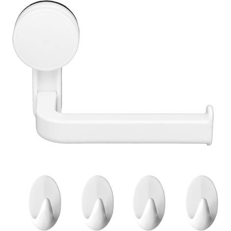 (4 Haken) Toilettenpapierhalter Aus Kunststoff, Saugnapf, Wandhalterung, Selbstklebend, Für Bad Und Küche, Kein Bohren, Keine Wandschäden