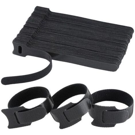 100 Wiederverwendbare Nylon-kabelbinder, 15 Cm, Schwarz, Tv-organisation, Fahrrad, Heimwerken