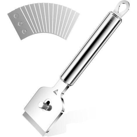 Professioneller Schaber Für Ceranfelder Mit 14 Ersatzklingen Aus Metall, Für Induktionsfelder, Zum Reinigen Von Küche, Backofen, Induktionsfeld Und Co