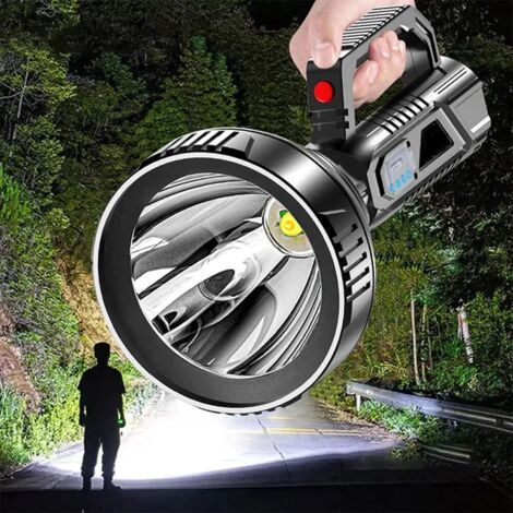 Zuhause, Im Freien, Wiederaufladbare Tragbare Taschenlampe Mit 3 Modi, Superstarke Wiederaufladbare Led-taschenlampe, Große Wiederaufladbare Led-taschenlampe, Beleuchtung, Wasserdichte Wiederaufladbar
