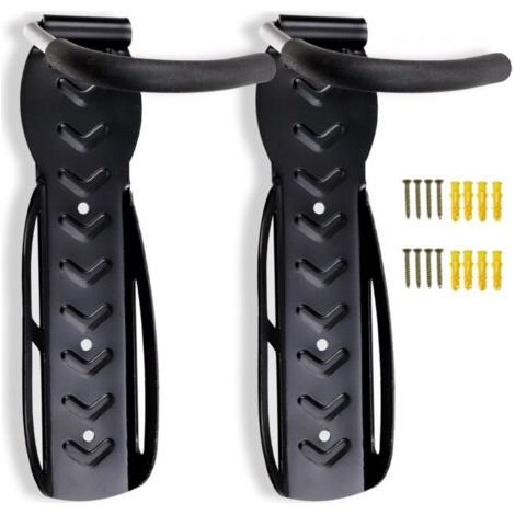 Set Aus 2 Wandmontierten Fahrradständern, Schwarzer Träger Für 2 Fahrräder.