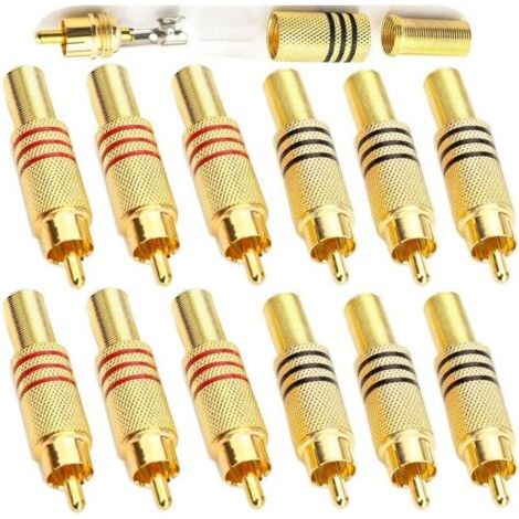 12 Rca-stecker Zum Löten, Audioanschlüsse Für Videoüberwachung Und Multimedia