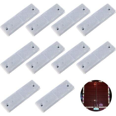 Reflektierende Warntafel, Rechteckige Reflektoren, Sicherheitsreflektoren, Anhänger-reflektoren, Lkw-reflektoren, Für Lkws, Wohnwagen, Wohnmobile, Boote, Fahrräder, 10 Stück, Weiß