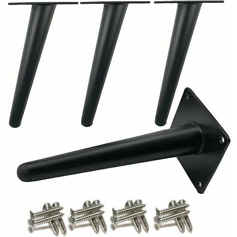 Tischbeine Mit 4 Schrägen Tischbeinen, Schrankbeine Aus Metall, Eckbeine Für Möbel, Edelstahl, Schwarzer Lack 20 Cm Hoch, Ersatz-schallschutzmittel Für Häppchen, Tische Und Andere
