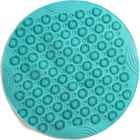 Tapis De Bain De Massage Round Tapis Douche Anti-dérapant Tapis De Salle De Bain Tapis De Douche Lavable And Machine Tapis De Baignoire With Trous De Drainage Et Ventouses,55x55cm,vert, 1pcs