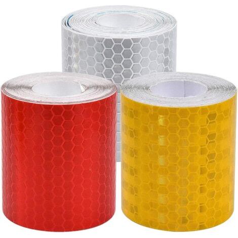 Reflektierendes Klebeband, Selbstklebendes Warnband, Reflektierend Für Sicherheit Im Dunkeln, 3 Rollen, Wetterfestes Reflektierendes Klebeband, Reflektoren, Reflektierender Aufkleber