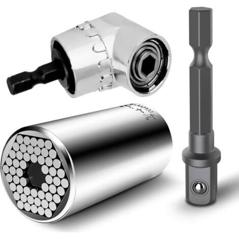 7-mm-19-mm-ratschen-universalsteckschlüssel, Metrischer Schraubenschlüssel, Bohrmaschinen-adapter Und 105-grad-rechtwinkliger Verlängerungs-elektroschrauber