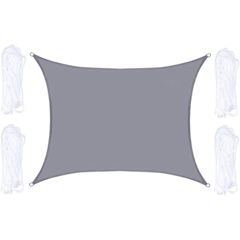 Rechteckiges Sonnensegel 2 X 3 M, Sonnenschutz, Winddicht, Uv-schutz, Reißfestigkeit, Montageset Für Camping, Terrasse, Balkon, Garten, Outdoor (4 X 6 M, D)