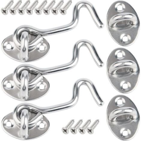 3er-set Riegelhaken Aus Edelstahl 75 Mm – Für Tür, Kabine Oder Fenster, Einfache Wandmontage