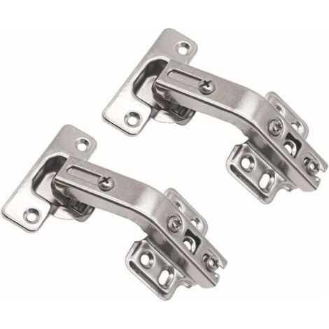 2 Stück Schranktürscharniere, Küchentürscharniere, Klappbare Schranktürscharniere Küchenschrank 135 Grad (silber)