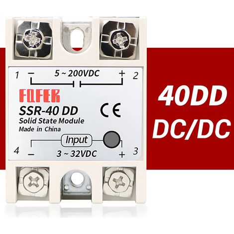Halbleiterrelais, Ssr-40 Dd Halbleiterrelaismodul 40 A 5–220 V Dc, Einphasiges Halbleiterrelais Für Die Industrielle Prozessautomatisierung