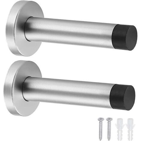 Wandmontierte Türstopper, 2er-pack, Robuste Türstopper Aus Edelstahl Mit Gummipuffer, Türstopper Mit Schrauben Und Dübeln Für Den Innenbereich, Schützen Wände