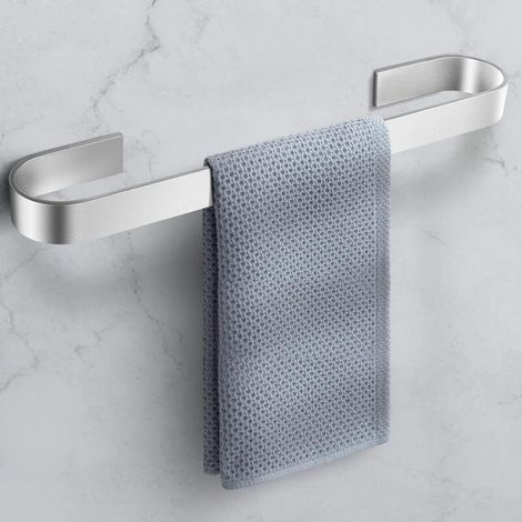Porte-serviettes De Salle De Bain Wall Autocollant Argenté 40 Cm Sans Perçage, Porte-serviettes De Kitchen, Adapté To La Salle De Bain Et À La Kitchen
