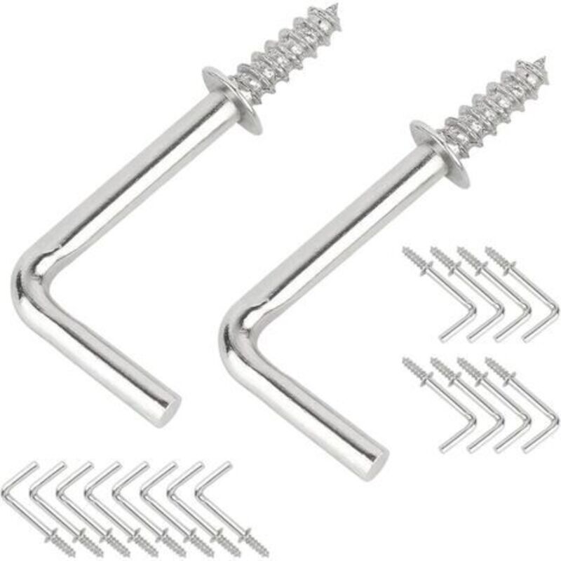 20 Stück Schraubhaken, 29 Mm Kleine Rechtwinklige Schraubhaken, L-förmiger Kohlenstoffstahl, Selbstschneidende Schraubhaken Aus Metall Zum Aufhängen