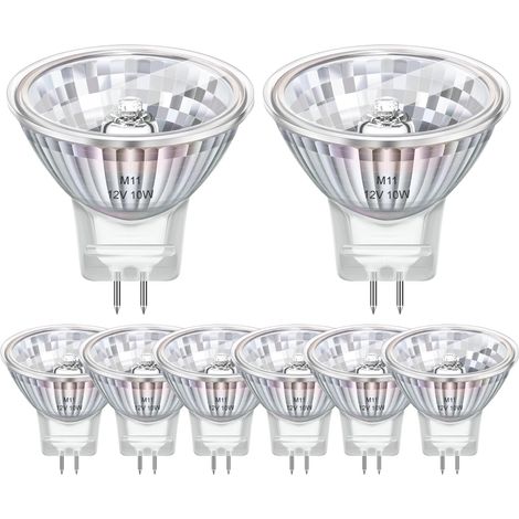 Lot Von 8 Halogenampullen Gu4 Mr11 12v 10w – Halogenampullen Mr11 Weiß 2800k, Dimmbar – Halogenampullen Gu4