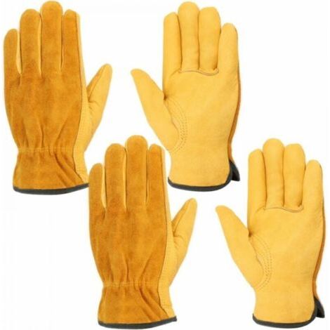Arbeitshandschuhe Aus Leder, 2 Paar Wasserbeständige Handschuhe Für Den Bau, Den Garten, Die Reparatur Von Kraftfahrzeugen, Verfügbar Für Männer Und Frauen M