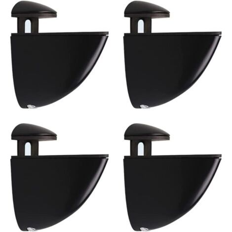 Halterung Für Etagere Und Glas, 4-teilig, Halterung Für Etagere, Glas, Pince Glas, Halterung Aus Zink Für Etagere Aus Holz/glas, 2 X 23 Mm, Breite (schwarz)