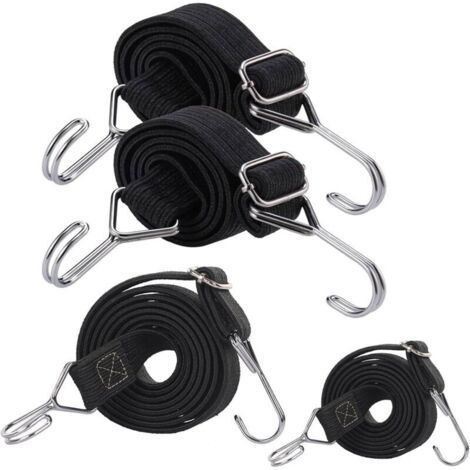 4 Stück Tendeurs Mit Häkelgarn, Elastischen Ketten, Besonders Widerstandsfähigen Platten, Elastischen Kordeln Mit Häkelgarn, Langen Elastischen Seilen Und Gummi, Für Gepäck, Camping, Reisen