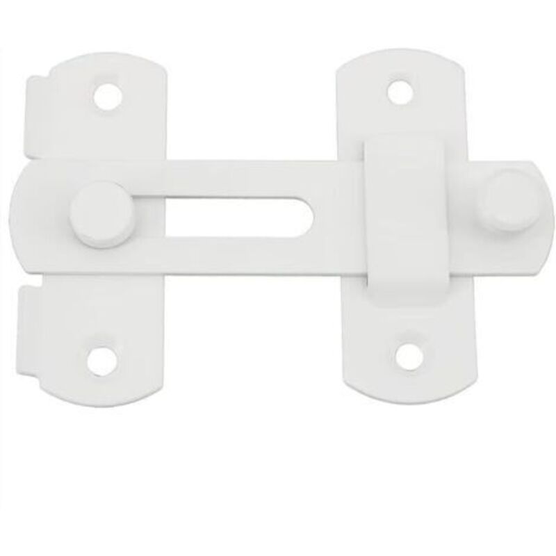 Schiebetürriegel, Türschloss, Kippriegel, Schnallenriegel Mit Schrauben Für Tür, Fenster, Schrank Und Garten, Glänzend Weißer Edelstahl, Ems9001w