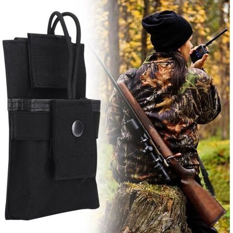 Tragbare Nylon-walkie-talkie-tasche, Radio-halterung, Outdoor-sport, Schwarz
