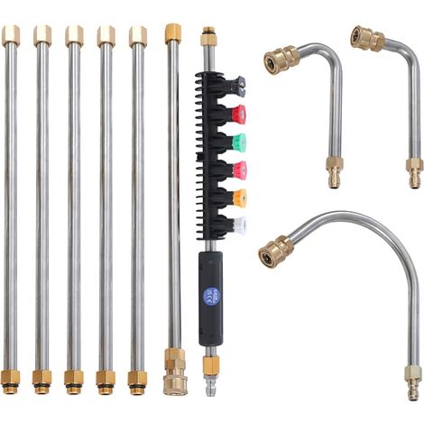 10-teilige Dachreinigungspistole, 1/4-zoll-schnellanschluss, Dachrinnenreinigungsset
