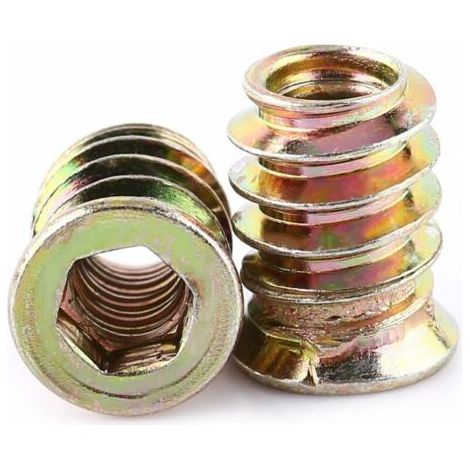 Packung Mit 30 Stück M6-sechskantmuttern Mit Gewinde Aus Zinklegierung, Sortiment An Einsatzmuttern Aus Zinklegierung (m615 Mm)
