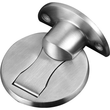 Magnetischer Türstopper, Gebürstetes Satin-nickel, Unsichtbarer Magnetverschluss, Mit Kleber, Edelstahl, Silber