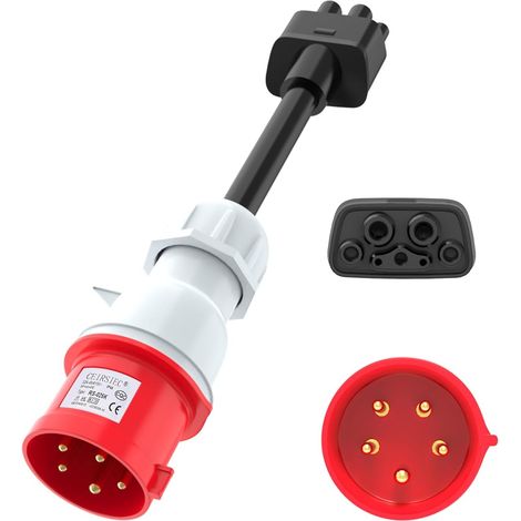 Aiskooc Cee 5-poliger Auf Tesla-adapter, Gen 2 32 A/7 Kw Ladekabel-verlängerungskabel Für Tesla Model S/3/x/y, Erdung Für Den Betrieb Erforderlich