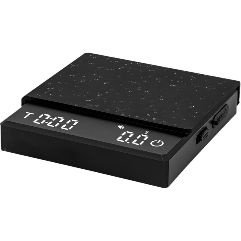 Kaffeewaage – Präzision Mit Timer – 9,5 × 9 × 1,8 Cm – Schwarz