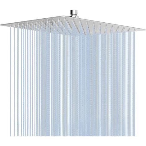 8-zoll-einzelkopf-silber-quadratduschkopf, 1 Druck-haushaltsduschkopf.
