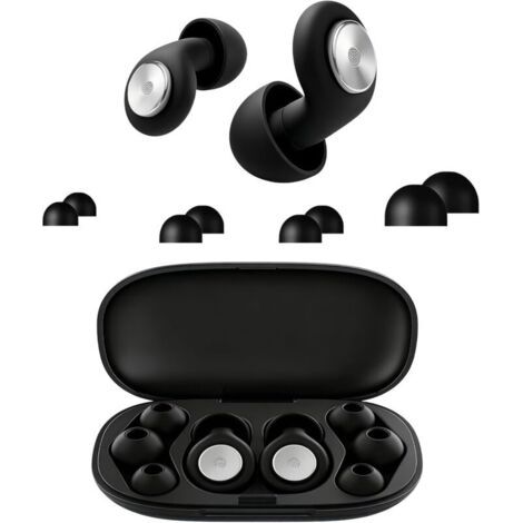 Schwarze Silikon-ohrstöpsel Mit 45 Db Geräuschunterdrückung, Äußerst Bequeme Und Wiederverwendbare S/m/l-größen, Effektive Geräuschunterdrückung, Schallisolierung, Ideal Zum Schlafen, Reisen, Konzentr