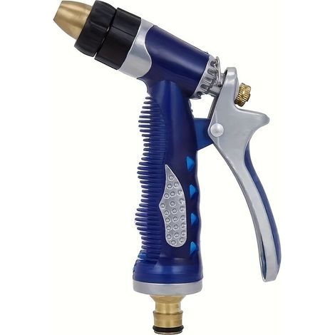Pistolet D’arrosage Haute Pression En Laiton – Buse Réglable, Poignée Ergonomique, Nettoyage Jardin, Pelouse, Voiture Et Allées