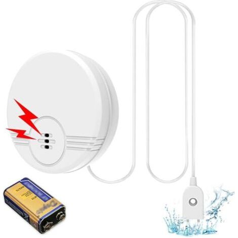 Wasserleckmelder, 135 Db Überschwemmungsmelder Mit 120 Cm Kabel, Wasseralarm, Wassermelder, Wasserleckerkennungsalarm Für Keller, Küche