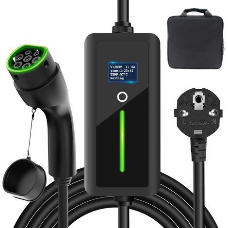 Mobiles Ladegerät, 3,5 Kw Tragbares Ladekabel Mit Europäischem Schuko-stecker, Ip67 Wasserdicht, 7,5 Meter, 16 A Ladekabel, Iec 62196-2