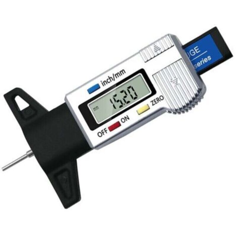 Reifentiefenmesser (silber), Digitaler Profiltiefenmesser, Profilmesser Mit Lcd-display, 0–25 Mm