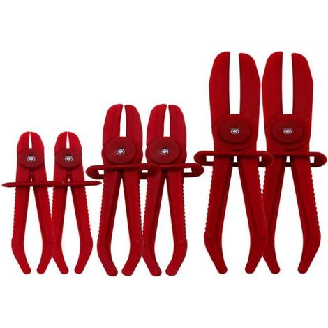 6 Stück Durite Carburant Pince, Tuyaux Rouge Pinces, Tuyaux Flexibles Werkzeug, Serrage Collier Pince, Für Frein Tuyaux, Carburant Tuyaux